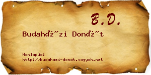 Budaházi Donát névjegykártya